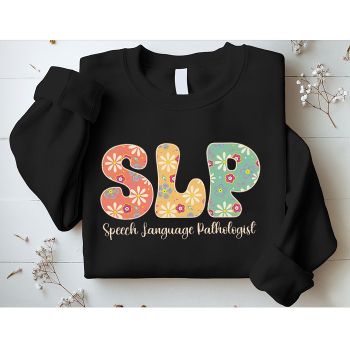 Retro Floral Slp Speech Language Pathologist Speech Therapy Sweatshirt