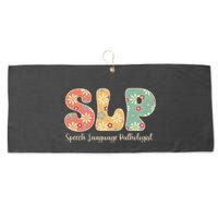 Retro Floral Slp Speech Language Pathologist Speech Therapy Large Microfiber Waffle Golf Towel