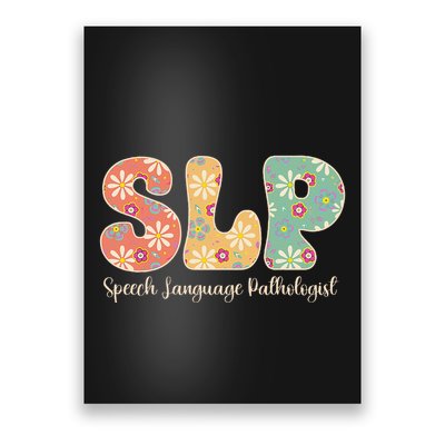 Retro Floral Slp Speech Language Pathologist Speech Therapy Poster