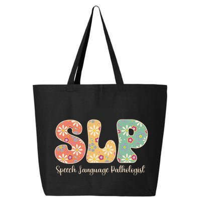 Retro Floral Slp Speech Language Pathologist Speech Therapy 25L Jumbo Tote