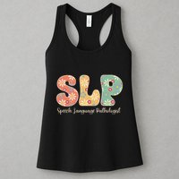 Retro Floral Slp Speech Language Pathologist Speech Therapy Womens Tank Top