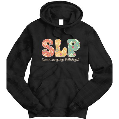 Retro Floral Slp Speech Language Pathologist Speech Therapy Tie Dye Hoodie