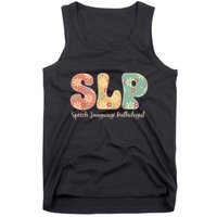 Retro Floral Slp Speech Language Pathologist Speech Therapy Tank Top