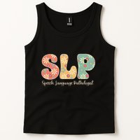 Retro Floral Slp Speech Language Pathologist Speech Therapy Tank Top