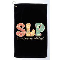 Retro Floral Slp Speech Language Pathologist Speech Therapy Golf Towel