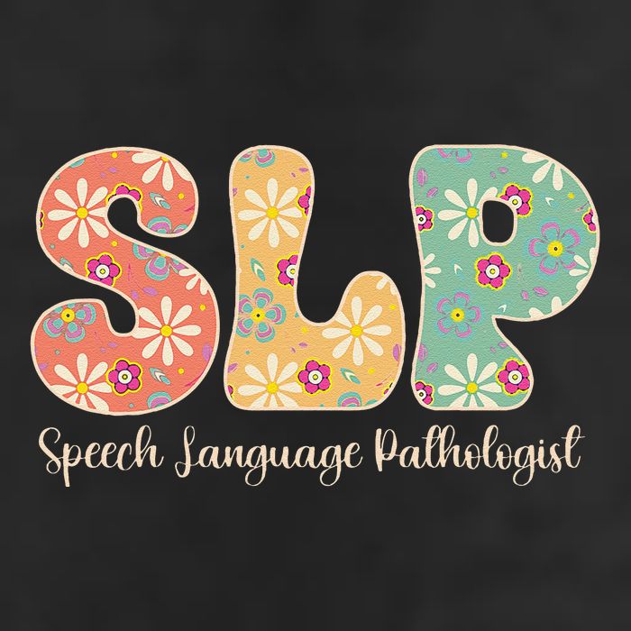 Retro Floral Slp Speech Language Pathologist Speech Therapy Golf Towel
