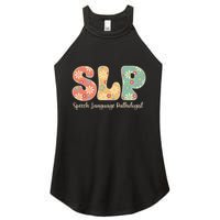 Retro Floral Slp Speech Language Pathologist Speech Therapy Women's Perfect Tri Rocker Tank