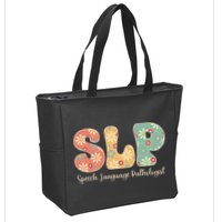 Retro Floral Slp Speech Language Pathologist Speech Therapy Zip Tote Bag