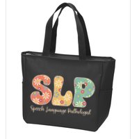 Retro Floral Slp Speech Language Pathologist Speech Therapy Zip Tote Bag