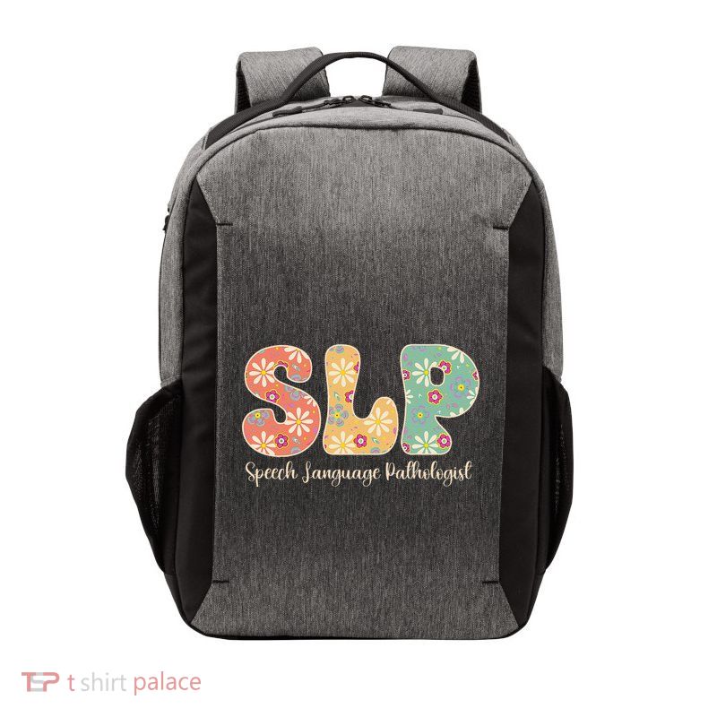 Retro Floral Slp Speech Language Pathologist Speech Therapy Vector Backpack