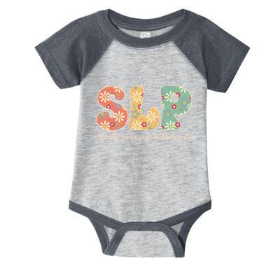 Retro Floral Slp Speech Language Pathologist Speech Therapy Infant Baby Jersey Bodysuit