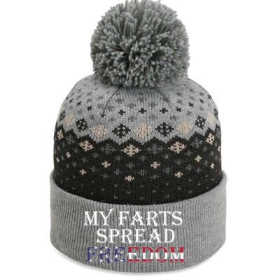 Redneck Farts Spread Freedom Country Joke Usa Flag Humor Gift The Baniff Cuffed Pom Beanie