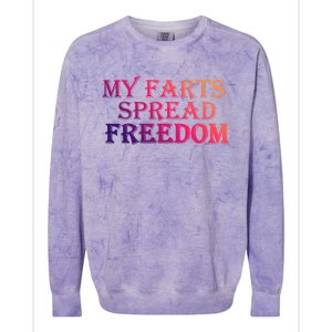 Redneck Farts Spread Freedom Country Joke Usa Flag Humour Gift Colorblast Crewneck Sweatshirt