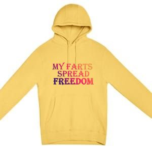 Redneck Farts Spread Freedom Country Joke Usa Flag Humour Gift Premium Pullover Hoodie