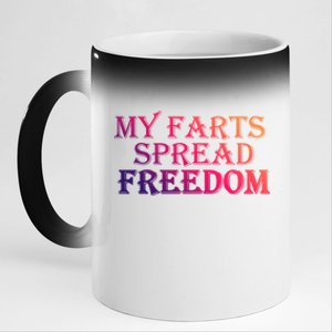 Redneck Farts Spread Freedom Country Joke Usa Flag Humour Gift 11oz Black Color Changing Mug