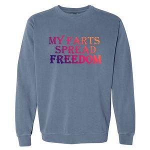 Redneck Farts Spread Freedom Country Joke Usa Flag Humour Gift Garment-Dyed Sweatshirt