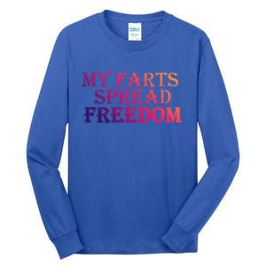 Redneck Farts Spread Freedom Country Joke Usa Flag Humour Gift Tall Long Sleeve T-Shirt