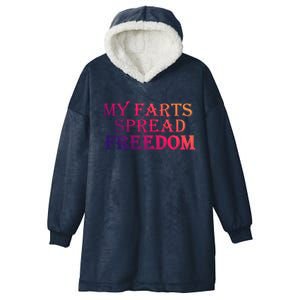 Redneck Farts Spread Freedom Country Joke Usa Flag Humour Gift Hooded Wearable Blanket