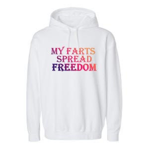 Redneck Farts Spread Freedom Country Joke Usa Flag Humour Gift Garment-Dyed Fleece Hoodie