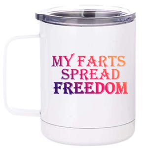 Redneck Farts Spread Freedom Country Joke Usa Flag Humour Gift 12 oz Stainless Steel Tumbler Cup