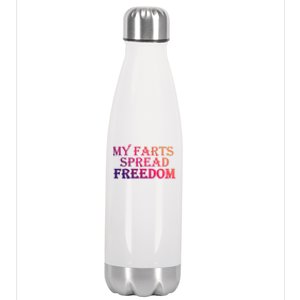 Redneck Farts Spread Freedom Country Joke Usa Flag Humour Gift Stainless Steel Insulated Water Bottle