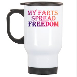 Redneck Farts Spread Freedom Country Joke Usa Flag Humour Gift Stainless Steel Travel Mug