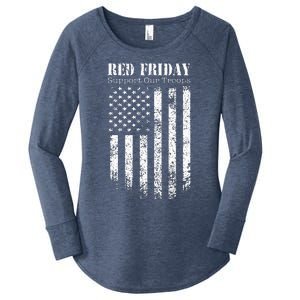 Red Friday Support Our Troops Military Memorial Day Women's Perfect Tri Tunic Long Sleeve Shirt