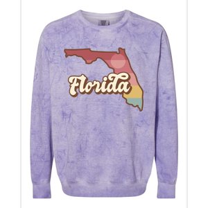 Retro Florida Sunset Colorblast Crewneck Sweatshirt