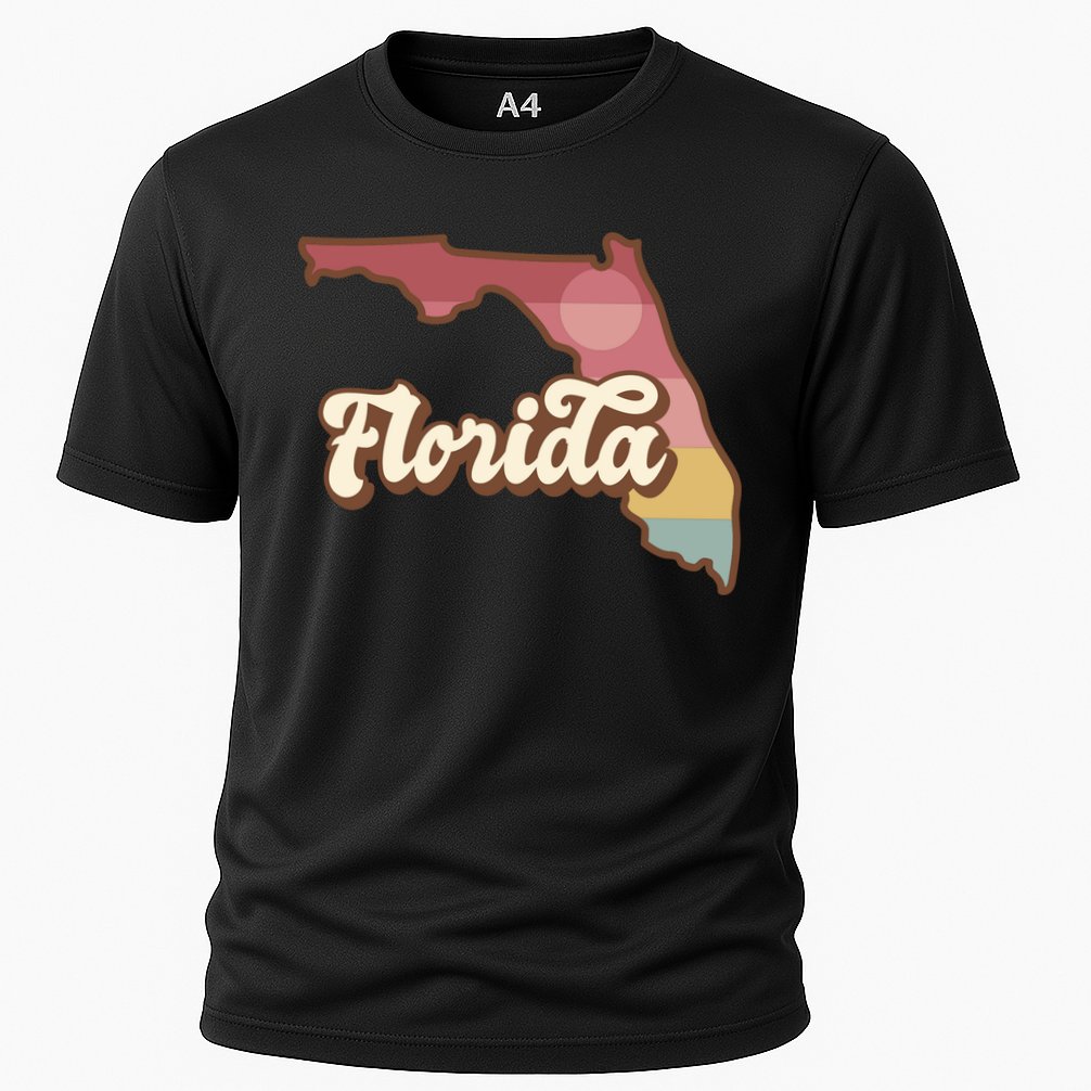 Retro Florida Sunset Cooling Performance Crew T-Shirt