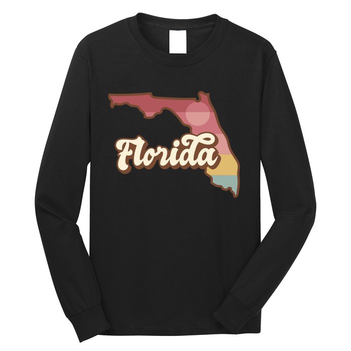 Retro Florida Sunset Long Sleeve Shirt