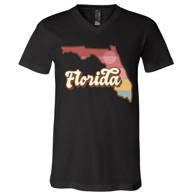 Retro Florida Sunset V-Neck T-Shirt