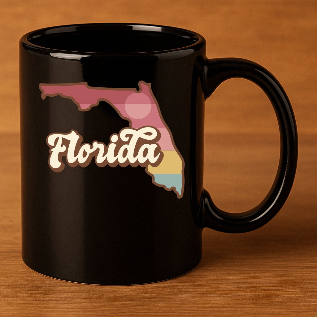 Retro Florida Sunset 11oz C Handle Ceramic Mug