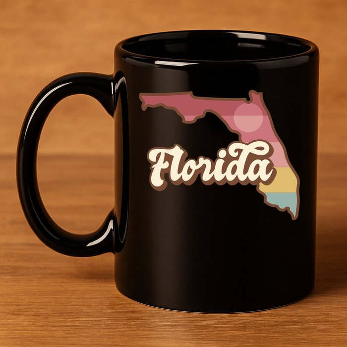 Retro Florida Sunset 11oz C Handle Ceramic Mug