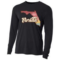 Retro Florida Sunset Cooling Performance Long Sleeve Crew