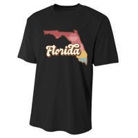 Retro Florida Sunset Performance Sprint T-Shirt