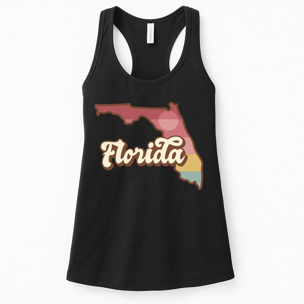 Retro Florida Sunset Womens Tank Top