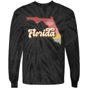 Retro Florida Sunset Tie-Dye Long Sleeve Shirt