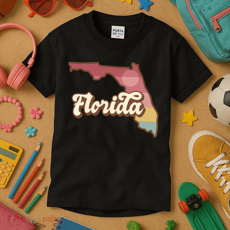 Retro Florida Sunset Kids T-Shirt