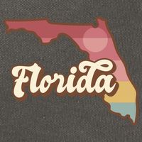 Retro Florida Sunset Cotton Canvas Backpack