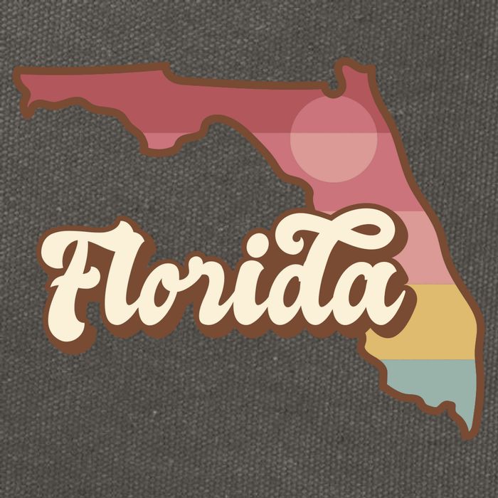 Retro Florida Sunset Cotton Canvas Backpack
