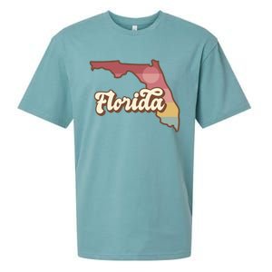 Retro Florida Sunset Sueded Cloud Jersey T-Shirt