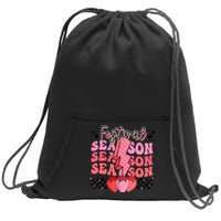 Retro Festival Season Strawberry Checkered Lightning Summer Sweatshirt Cinch Pack Bag