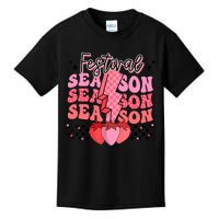 Retro Festival Season Strawberry Checkered Lightning Summer Kids T-Shirt