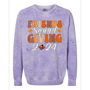 Retro Friendsgiving Squad 2024 Thanksgiving Friendsgivin Colorblast Crewneck Sweatshirt