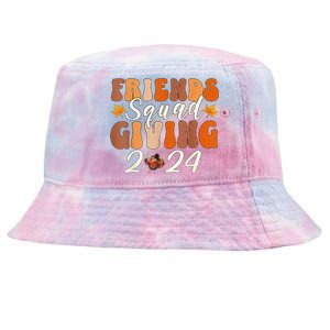 Retro Friendsgiving Squad 2024 Thanksgiving Friendsgivin Tie-Dyed Bucket Hat