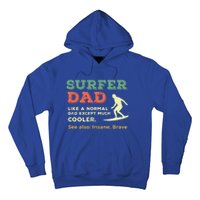 Retro Father Surfing Vintage Surfer Dad Beach 1970s Surf Gift Hoodie