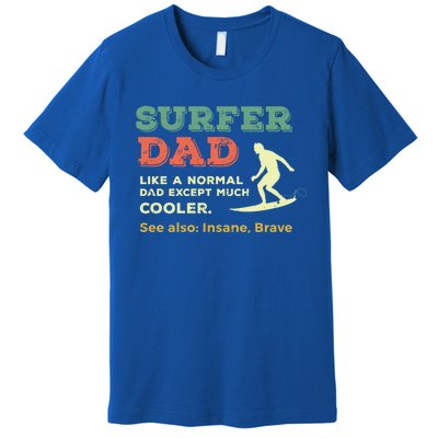 Retro Father Surfing Vintage Surfer Dad Beach 1970s Surf Gift Premium T-Shirt