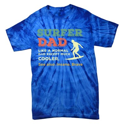 Retro Father Surfing Vintage Surfer Dad Beach 1970s Surf Gift Tie-Dye T-Shirt