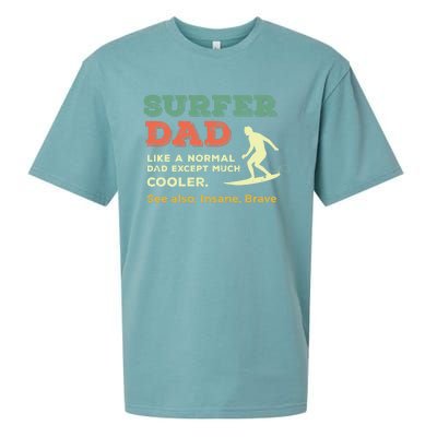 Retro Father Surfing Vintage Surfer Dad Beach 1970s Surf Gift Sueded Cloud Jersey T-Shirt