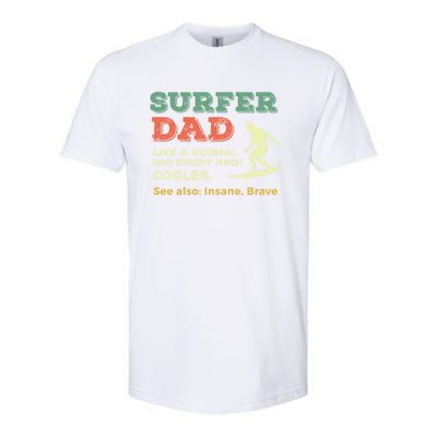 Retro Father Surfing Vintage Surfer Dad Beach 1970s Surf Gift Softstyle CVC T-Shirt